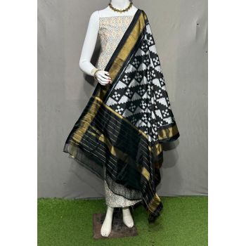 PSRGSDST5Y12FFCD40- Ikat Silk dupatta with Ikat sico top