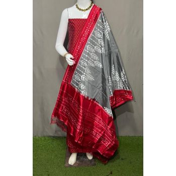 PSRGSDST5Y12FFCD44- Ikat Silk dupatta with Ikat sico top
