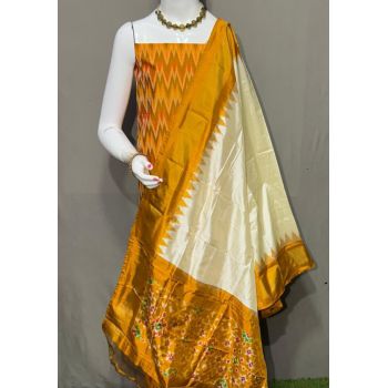 PSRGSDST5Y12FFCD46- Ikat Silk dupatta with Ikat sico top