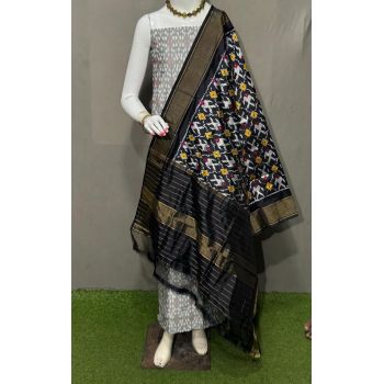 PSRGSDST5Y12FFCD49- Ikat Silk dupatta with Ikat sico top