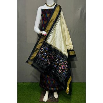 PSRGSDST5Y12FFCD50- Ikat Silk dupatta with Ikat sico top