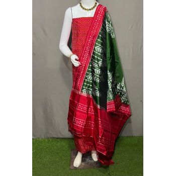 PSRGSDST5Y12FFCD54- Ikat Silk dupatta with Ikat sico top