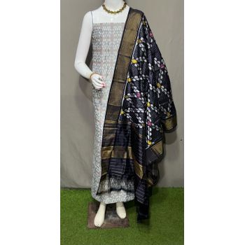PSRGSDST5Y12FFCD57- Ikat Silk dupatta with Ikat sico top