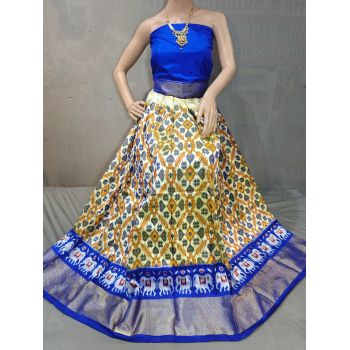 PGMRFSLG5N02SZDC41- Free Size Ikat Silk Lehenga