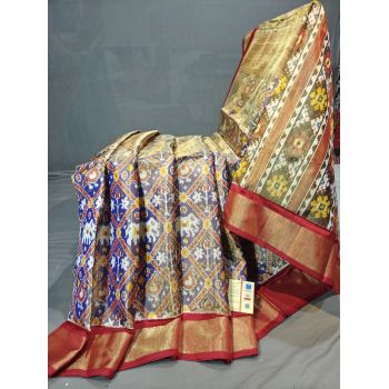 PGMRIDSS5Y21NTCD12- Full tissue Ikat silk saree