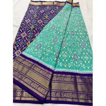 PSNTKBRS5Y20CSCC10- Kanchi border Ikat silk saree