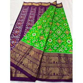 PSNTKBRS5Y20CSCC13- Kanchi border Ikat silk saree