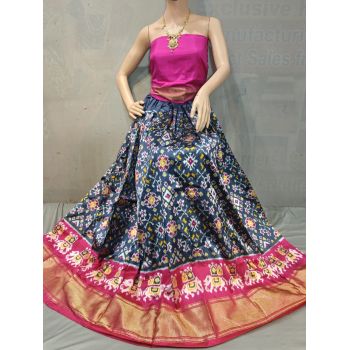 PSSIFSLG5N01SZCD02- Free Size Ikat Silk Lehenga