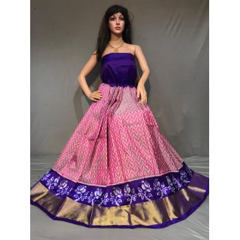 PSSIFSLG5N01SZCD03- Free Size Ikat Silk Lehenga