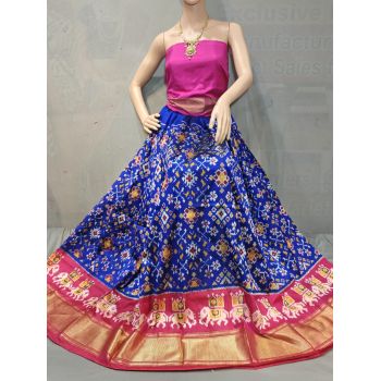 PSSIFSLG5N01SZCD38- Free Size Ikat Silk Lehenga