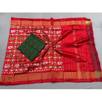 PSSISDST5Y21FSDC35- Ikat Silk dupatta with Ikat sico top