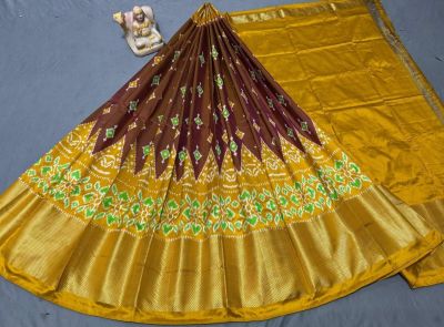 PSRGFSLG5Y11SZDC15- Free Size Ikat Silk Lehenga