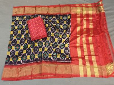 PGMRSDST5A06FSDD06- Ikat Silk dupatta with Ikat sico top
