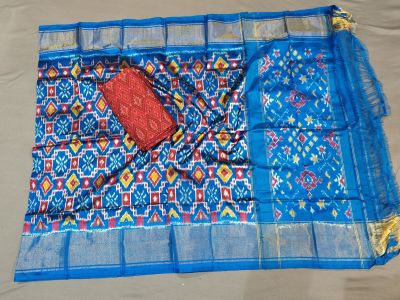 PGMRSDST5A06FSDD43- Ikat Silk dupatta with Ikat sico top