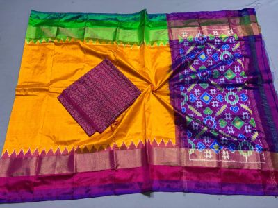 PSSISDST5A08FSDC07- Ikat Silk dupatta with Ikat sico top