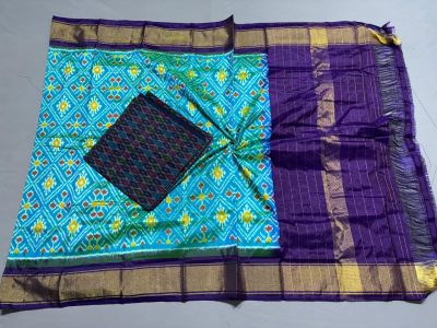 PSSISDST5A08FSDC10- Ikat Silk dupatta with Ikat sico top