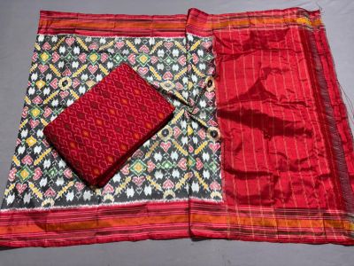 PSSISDST5A08FSDC21- Ikat Silk dupatta with Ikat sico top