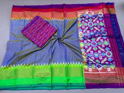 PSSISDST5A08FSDC31- Ikat Silk dupatta with Ikat sico top