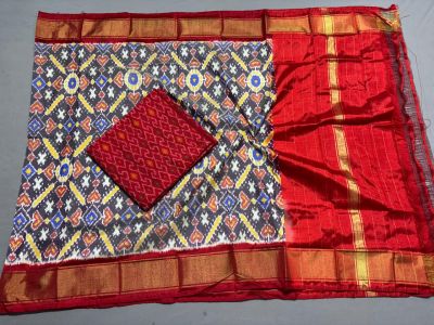 PSSISDST5A08FSDC36- Ikat Silk dupatta with Ikat sico top