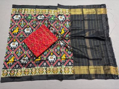 PSSISDST5A09FNDC01- Ikat Silk dupatta with Ikat sico top
