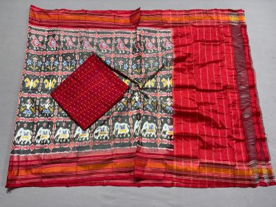 PSSISDST5A09FNDC02- Ikat Silk dupatta with Ikat sico top