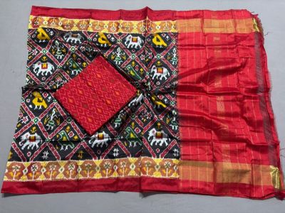 PSSISDST5A09FNDC03- Ikat Silk dupatta with Ikat sico top
