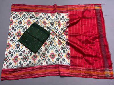 PSSISDST5A09FNDC05- Ikat Silk dupatta with Ikat sico top