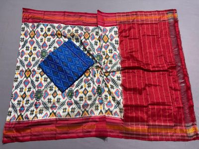 PSSISDST5A09FNDC09- Ikat Silk dupatta with Ikat sico top