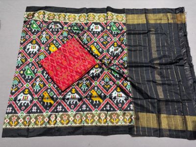 PSSISDST5Y02FNCD10- Ikat Silk dupatta with Ikat sico top