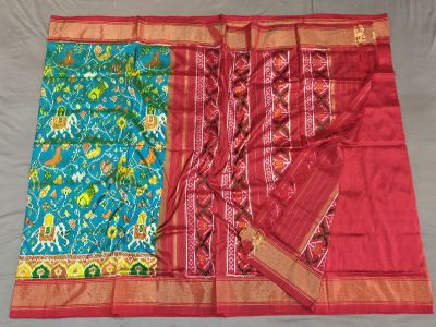 PGMRIDSS5Y02ZDCD18- Ikat silk saree
