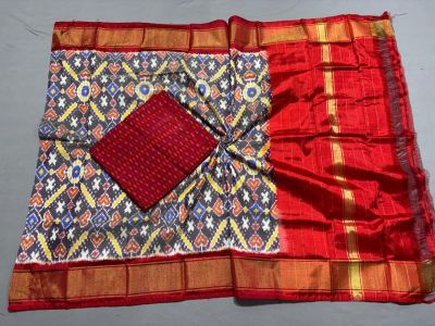 PSSISDST5N05FSDC17- Ikat Silk dupatta with Ikat sico top