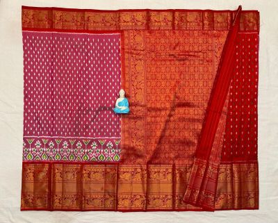 PGMRKBRS5Y06FSDC17- Kanchi border Ikat silk saree