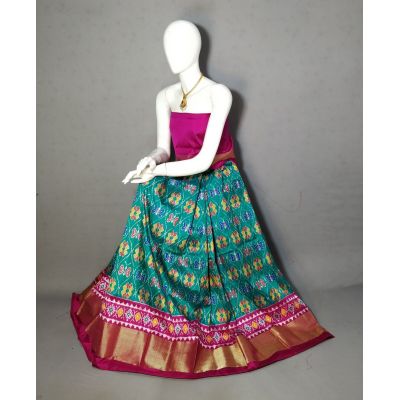 PRIHFSLG5Y04SEDD29- Free Size Ikat Silk Lehenga