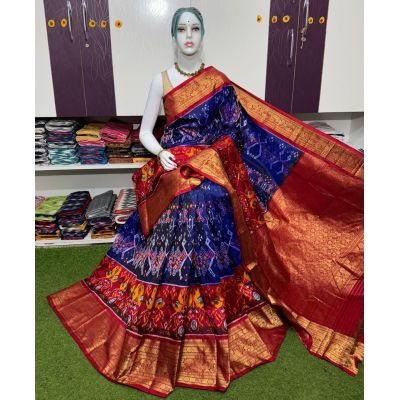 PSRGKBRS5A28FSDC01- Kanchi border Ikat silk saree