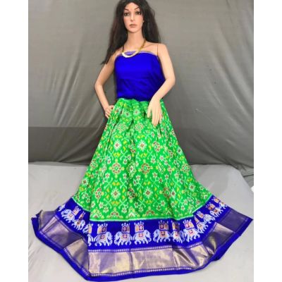PSSIFSLG5Y03SZDC08- Free Size Ikat Silk Lehenga