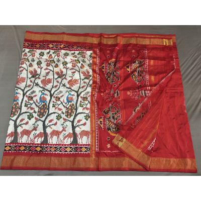 PGMRIDSS5Y02ZDCD14- Ikat silk saree