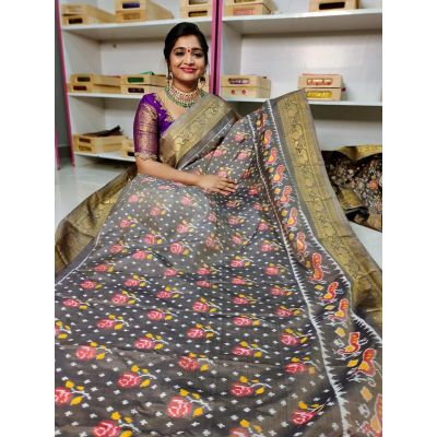 PGMRKBRS5Y06FSDC36- Kanchi border Ikat silk saree