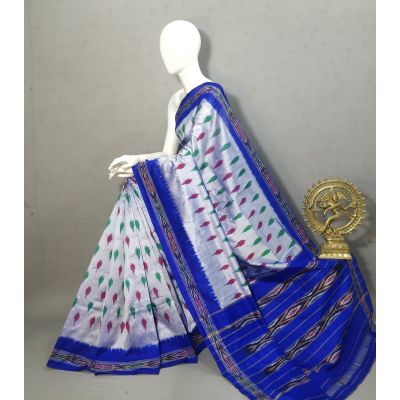 PRKSILWS5Y04SECD09- light weight Ikat silk saree