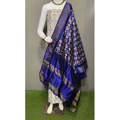 PSRGSDST5Y06FFCD09- Ikat Silk dupatta with Ikat sico top