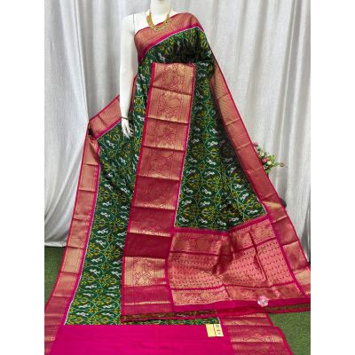 PASKKBRS5Y12FSDC06- Kanchi border Ikat silk saree