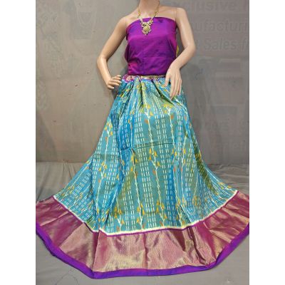 PGMRFSLG5Y18SZCD12- Free Size Ikat Silk Lehenga