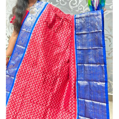 PSPHKBRS5Y12FDDC10- Kanchi border Ikat silk saree