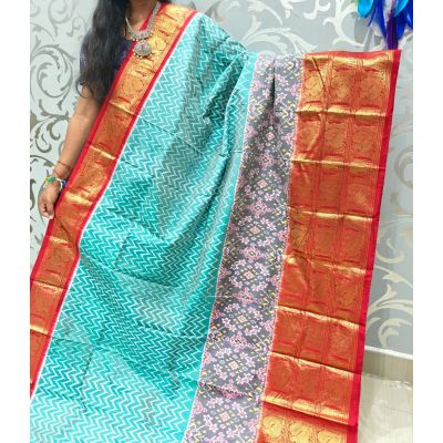 PSPHKBRS5Y12FDDC13- Kanchi border Ikat silk saree