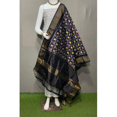 PSRGSDST5Y12FFCD04- Ikat Silk dupatta with Ikat sico top
