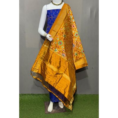 PSRGSDST5Y12FFCD21- Ikat Silk dupatta with Ikat sico top