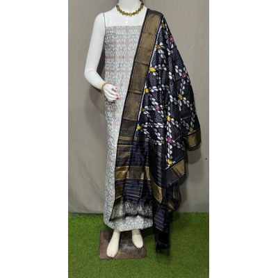 PSRGSDST5Y12FFCD57- Ikat Silk dupatta with Ikat sico top