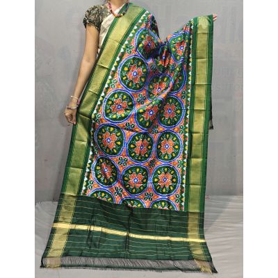 PGMRISDP5N05ECDC29- Ikat Silk dupatta