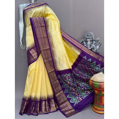 PSNTKBIP5N03DSCD03- Kanchi border Ikat silk saree