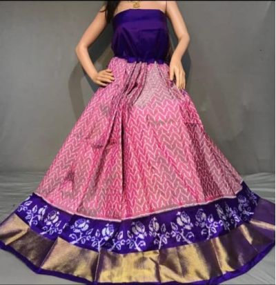 PSSIFSLG5Y10SZDC01- Free Size Ikat Silk Lehenga