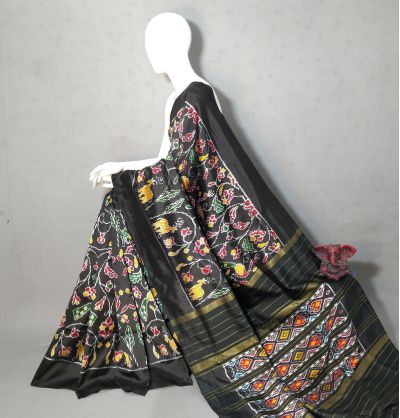 PGMRIDSS5A07ECCD02- Ikat silk saree